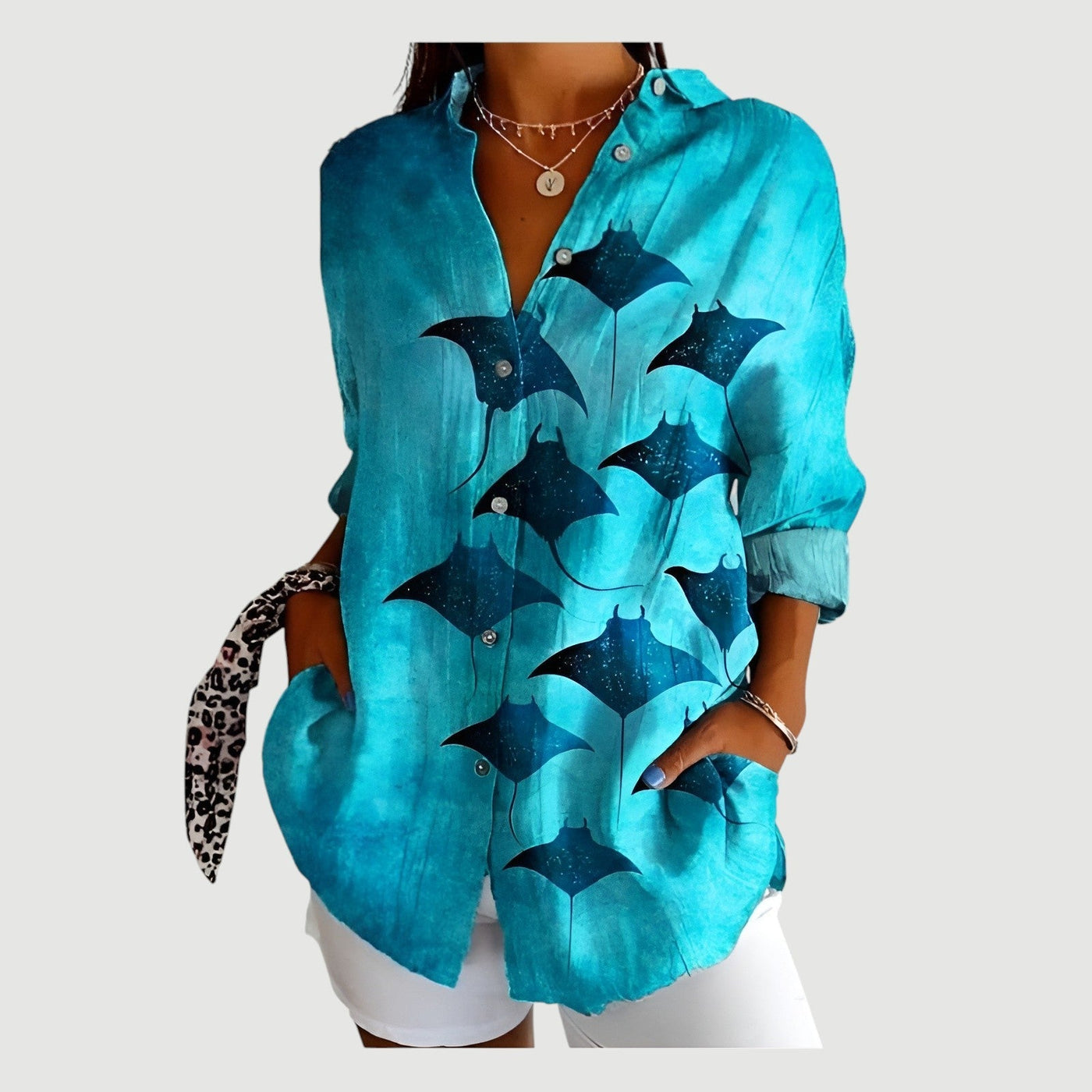 Anne | Bluse med farverigt design